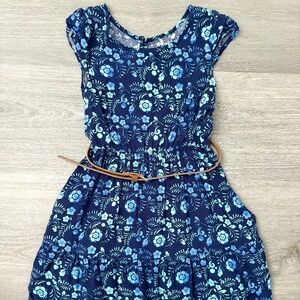 Girls Disney Princess Encanto Inspired Blue Floral Belted Dress Size 5